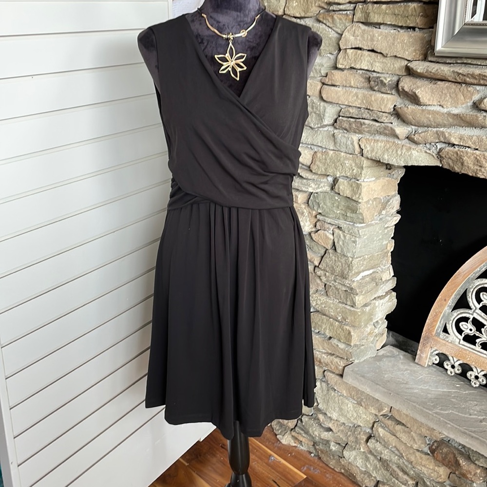 Land's End Women's Fit and Flare Dress, Black, NWT